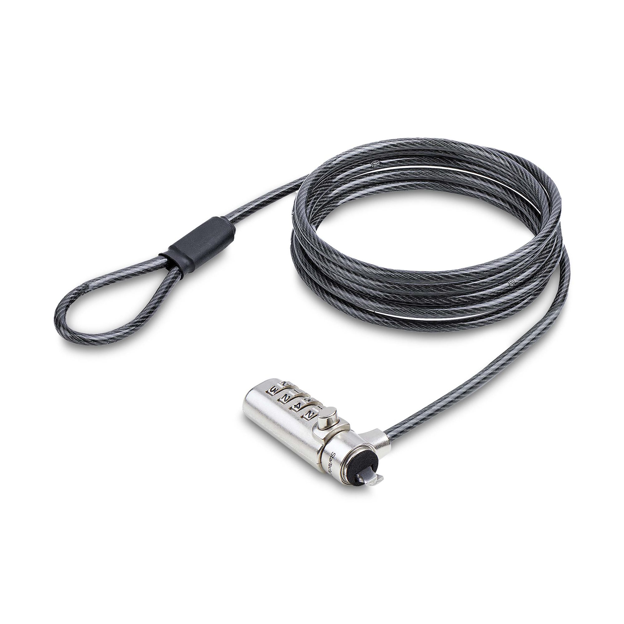 StarTech.com Antivol pour Ordinateur Portable Compatible Slot Noble Wedge ®, Câble de Verrouillage de 1,5m, Sécurité Antivol pour PC Portable, Câble en Acier Résistant aux Coupures, Combo Lock StarTech.com Antivol pour Ordinateur Portable Compatible Slot Noble Wedge ®, Câble de Verrouillage de 1,5m, Sécurité Antivol pour PC Portable, Câble en Acier Résistant aux Coupures, Combo Lock