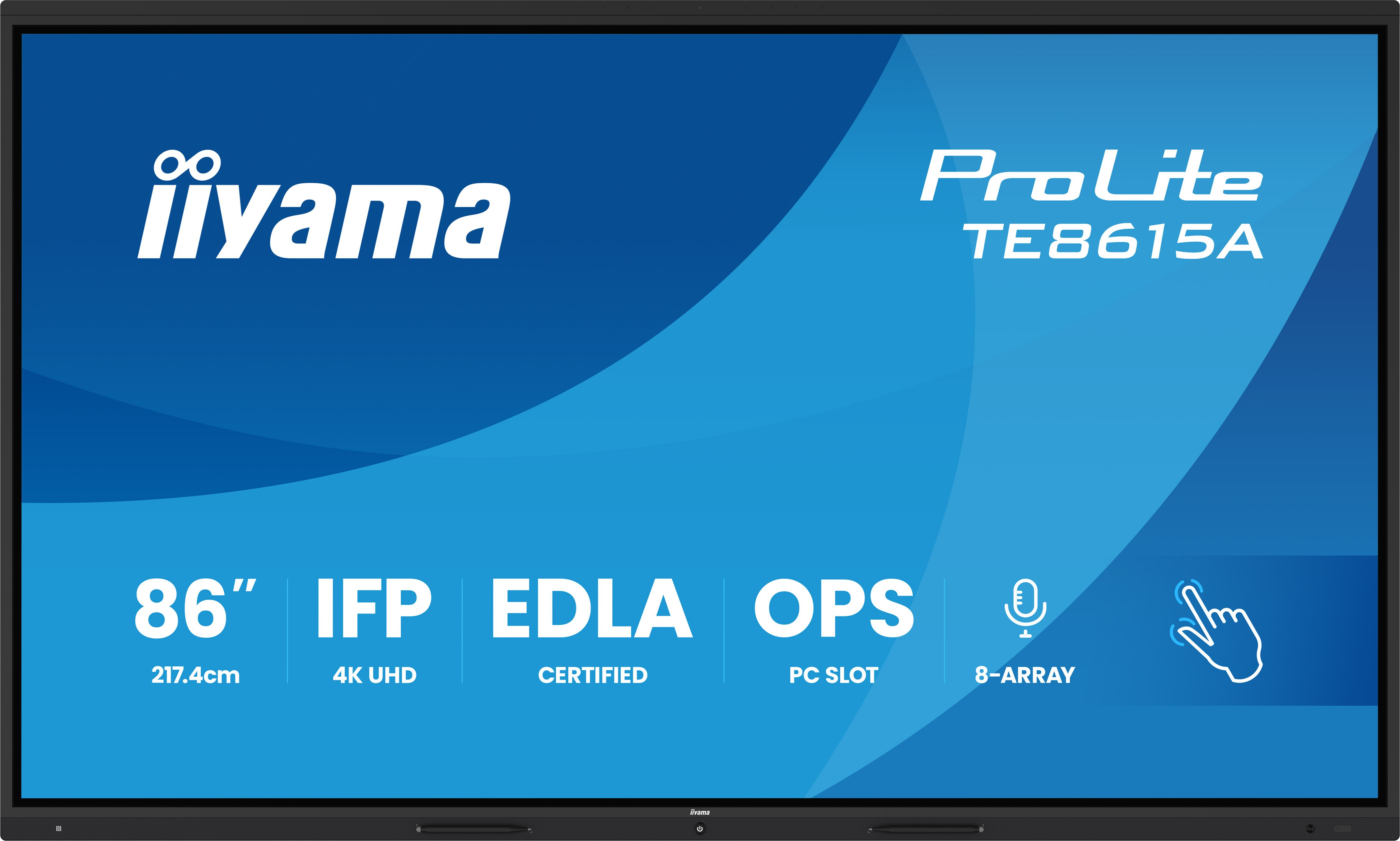 iiyama TE8615A-B1AG Écran d'affichage dynamique Écran plat de signalisation numérique 2,18 m (86") Wifi 550 cd/m² 4K Ultra HD Noir Écran tactile Intégré dans le processeur Android