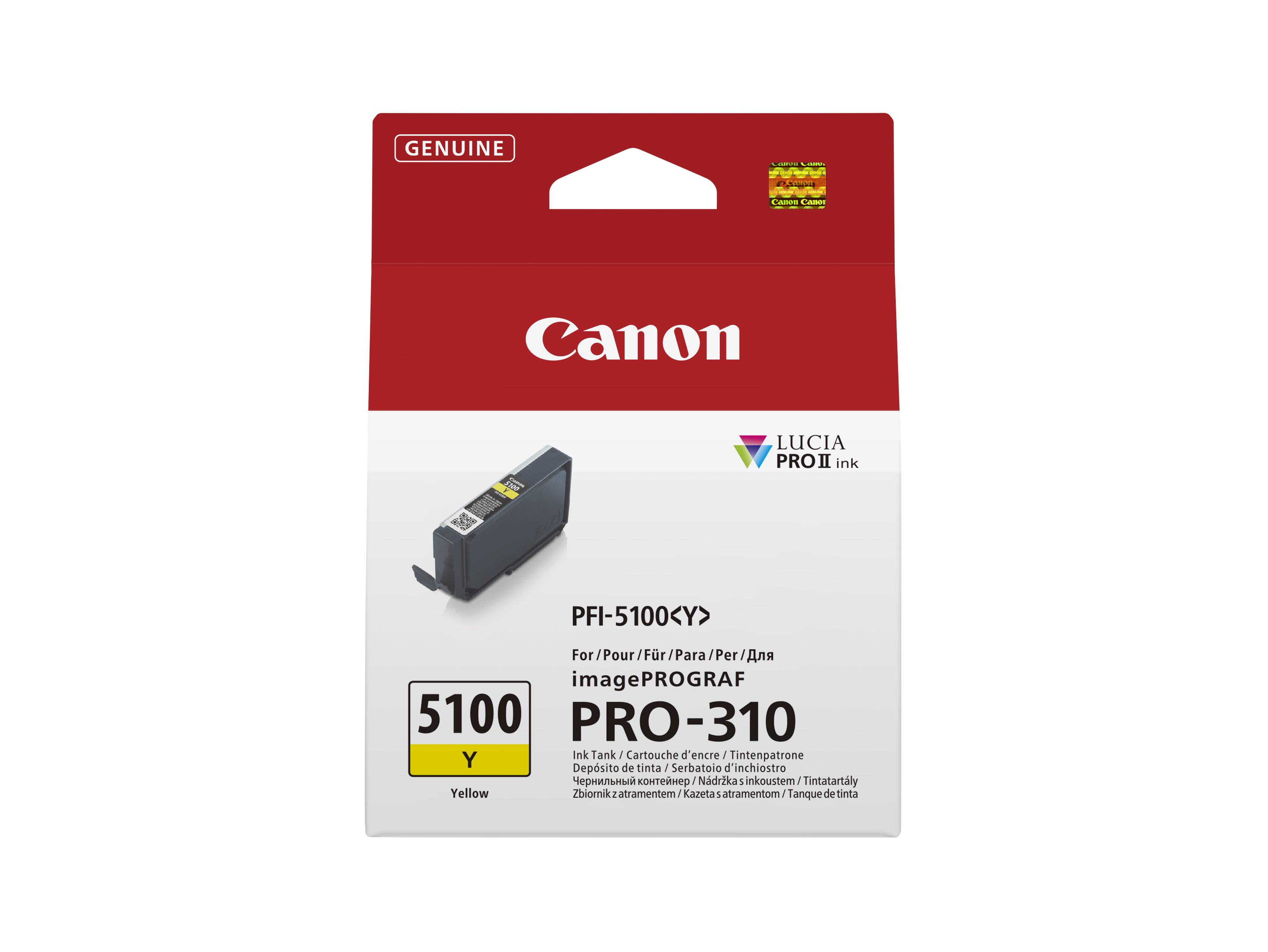 Canon PFI-5100 Y cartouche d'encre 1 pièce(s) Original Jaune Canon PFI-5100 Y cartouche d'encre 1 pièce(s) Original Jaune