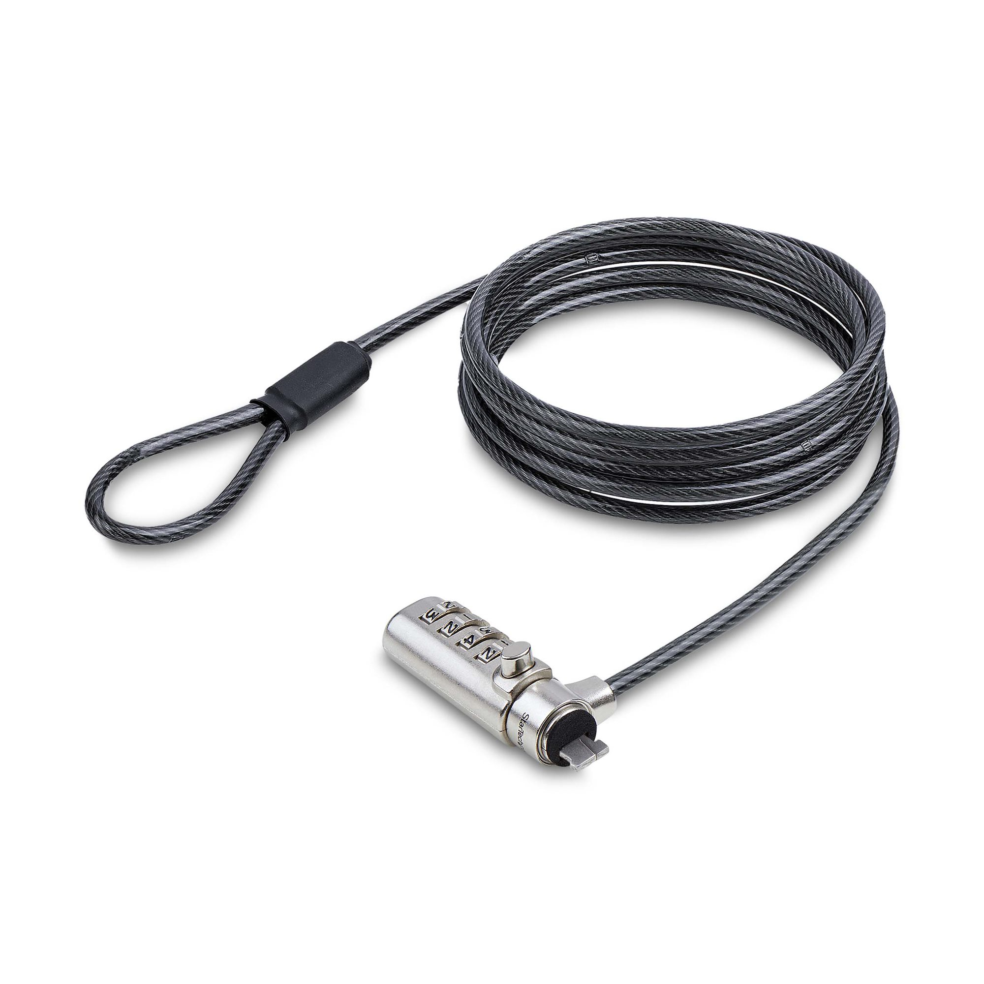 StarTech.com Antivol pour Ordinateur Portable Compatible Nano Slot, Câble de Verrouillage de 1,5m, Sécurité Antivol pour PC Portable, Câble en Acier Résistant aux Coupures, Serrure à 4 Chiffres StarTech.com Antivol pour Ordinateur Portable Compatible Nano Slot, Câble de Verrouillage de 1,5m, Sécurité Antivol pour PC Portable, Câble en Acier Résistant aux Coupures, Serrure à 4 Chiffres