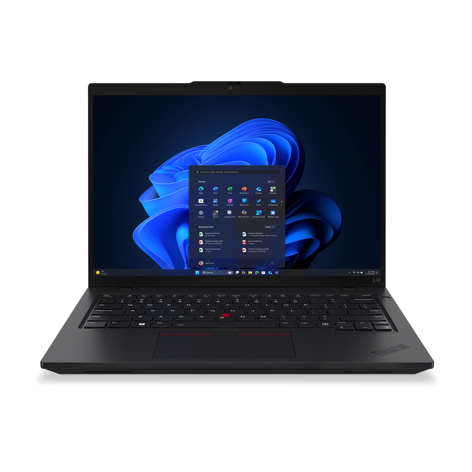 Lenovo ThinkPad L14 Gen 6 (Intel) Intel Core Ultra 7 255U Ordinateur portable 35,6 cm (14") WUXGA 16 Go DDR5-SDRAM 512 Go SSD Wi-Fi 6E (802.11ax) Windows 11 Pro Belge Noir