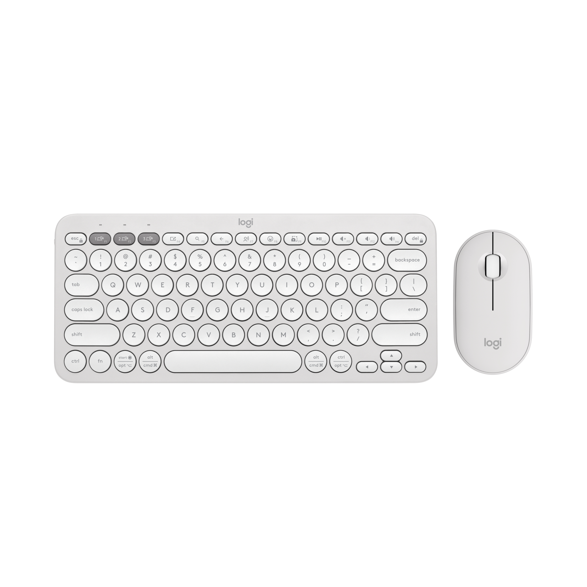 Logitech Pebble 2 Combo clavier Souris incluse Universel RF sans fil + Bluetooth QWERTY US International Blanc Logitech Pebble 2 Combo clavier Souris incluse Universel RF sans fil + Bluetooth QWERTY US International Blanc