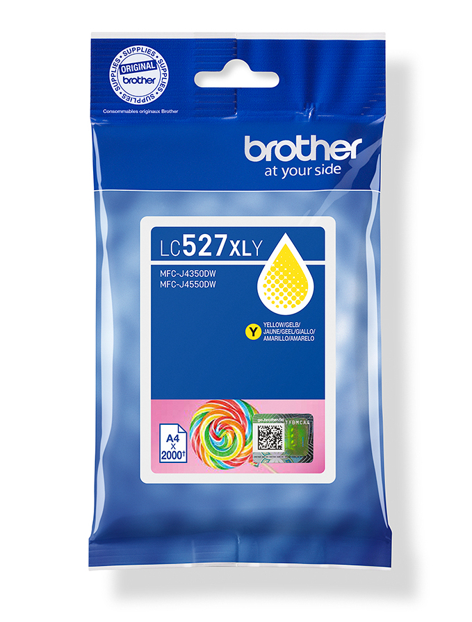 Brother Cartouche d'encre haute capacité LC527XLY d'origine - Jaune Brother Cartouche d'encre haute capacité LC527XLY d'origine - Jaune