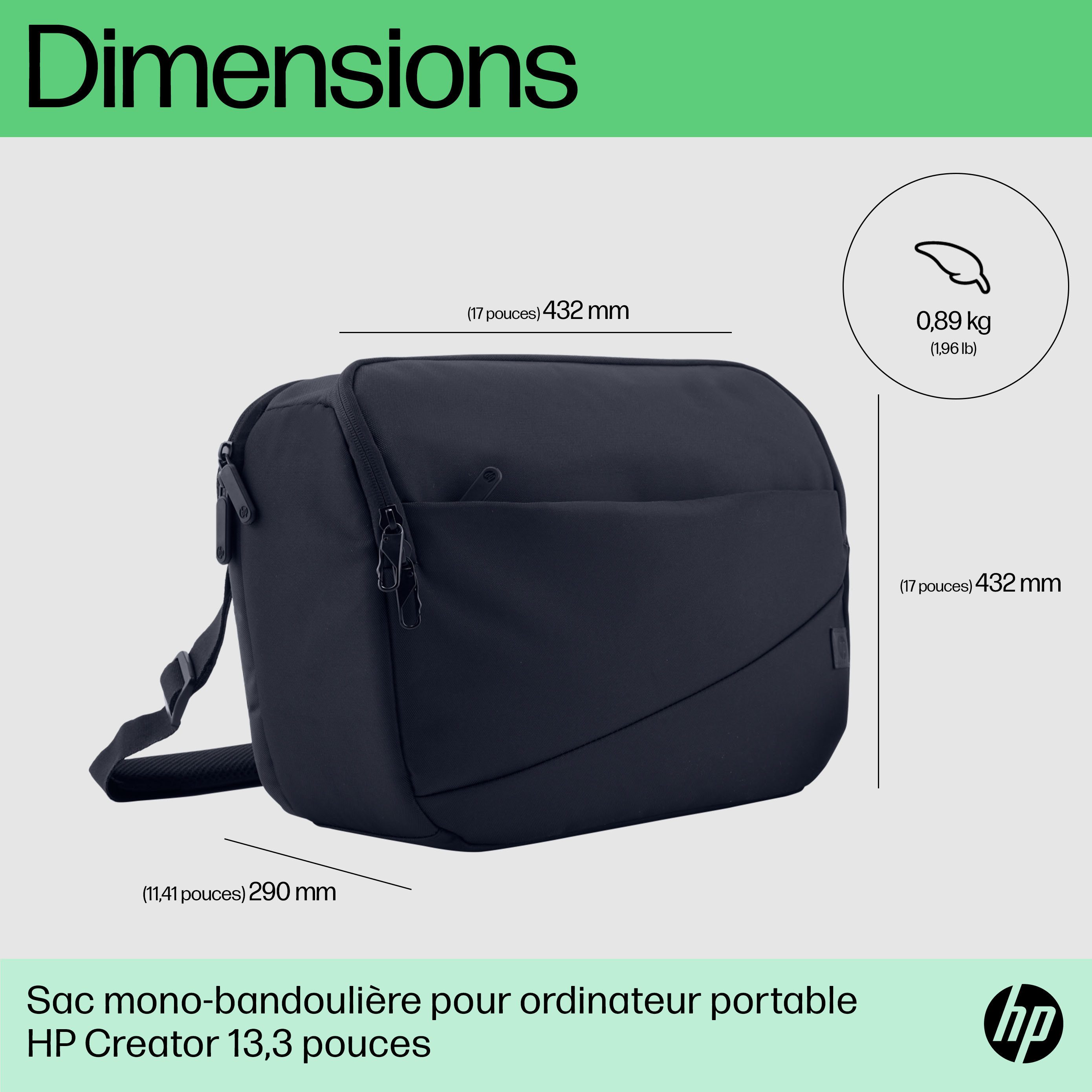 HP Sac mono-bretelle pour ordinateur portable 13,3 pouces Creator HP Sac mono-bretelle pour ordinateur portable 13,3 pouces Creator