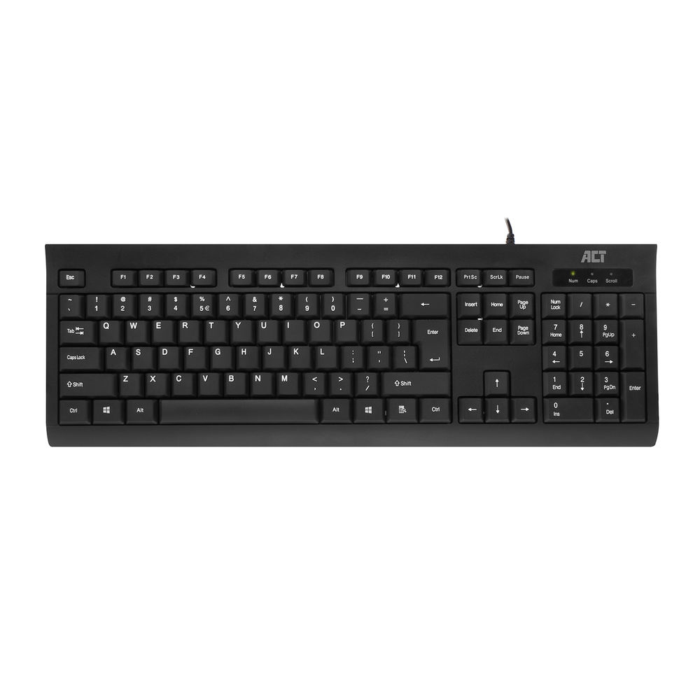 ACT AC5410 clavier USB QWERTY Anglais américain Noir ACT AC5410 clavier USB QWERTY Anglais américain Noir