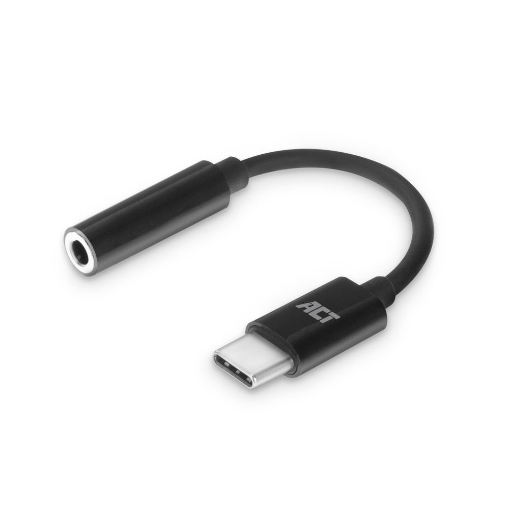 ACT AC7380 câble audio 0,11 m 3,5mm USB Type-C Noir ACT AC7380 câble audio 0,11 m 3,5mm USB Type-C Noir