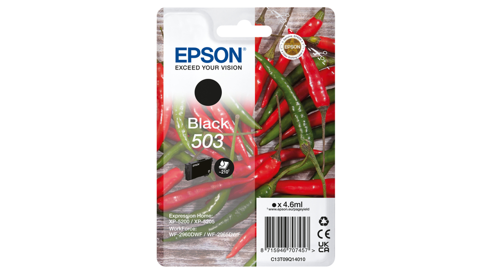 Epson 503 cartouche d'encre 1 pièce(s) Original Rendement standard Noir Epson 503 cartouche d'encre 1 pièce(s) Original Rendement standard Noir