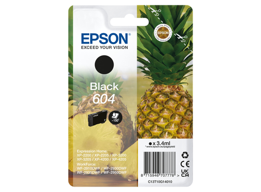 Epson 604 cartouche d'encre 1 pièce(s) Original Rendement standard Noir Epson 604 cartouche d'encre 1 pièce(s) Original Rendement standard Noir