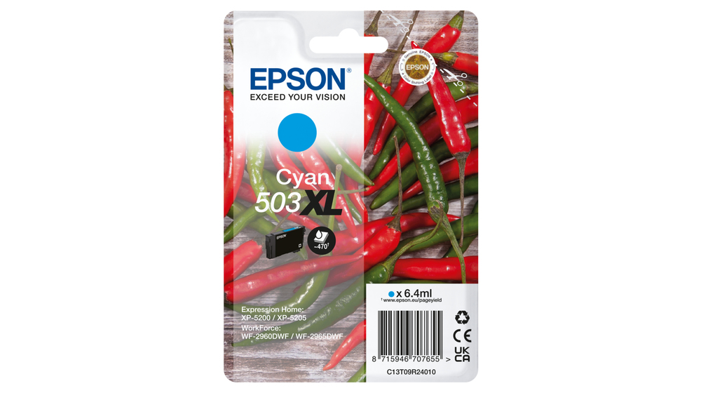 Epson 503XL cartouche d'encre 1 pièce(s) Compatible Rendement élevé (XL) Cyan Epson 503XL cartouche d'encre 1 pièce(s) Compatible Rendement élevé (XL) Cyan