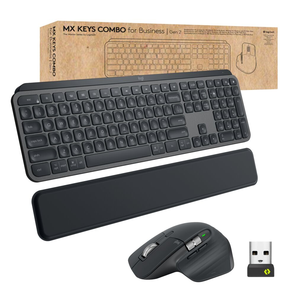 Logitech MX Keys combo for Business Gen 2 clavier Souris incluse RF sans fil + Bluetooth AZERTY Français Graphite Logitech MX Keys combo for Business Gen 2 clavier Souris incluse RF sans fil + Bluetooth AZERTY Français Graphite