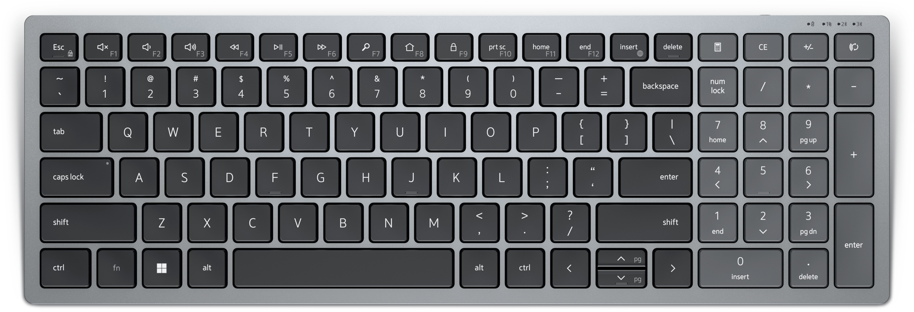 DELL KB740 clavier RF sans fil + Bluetooth QWERTY Anglais britannique Gris, Noir