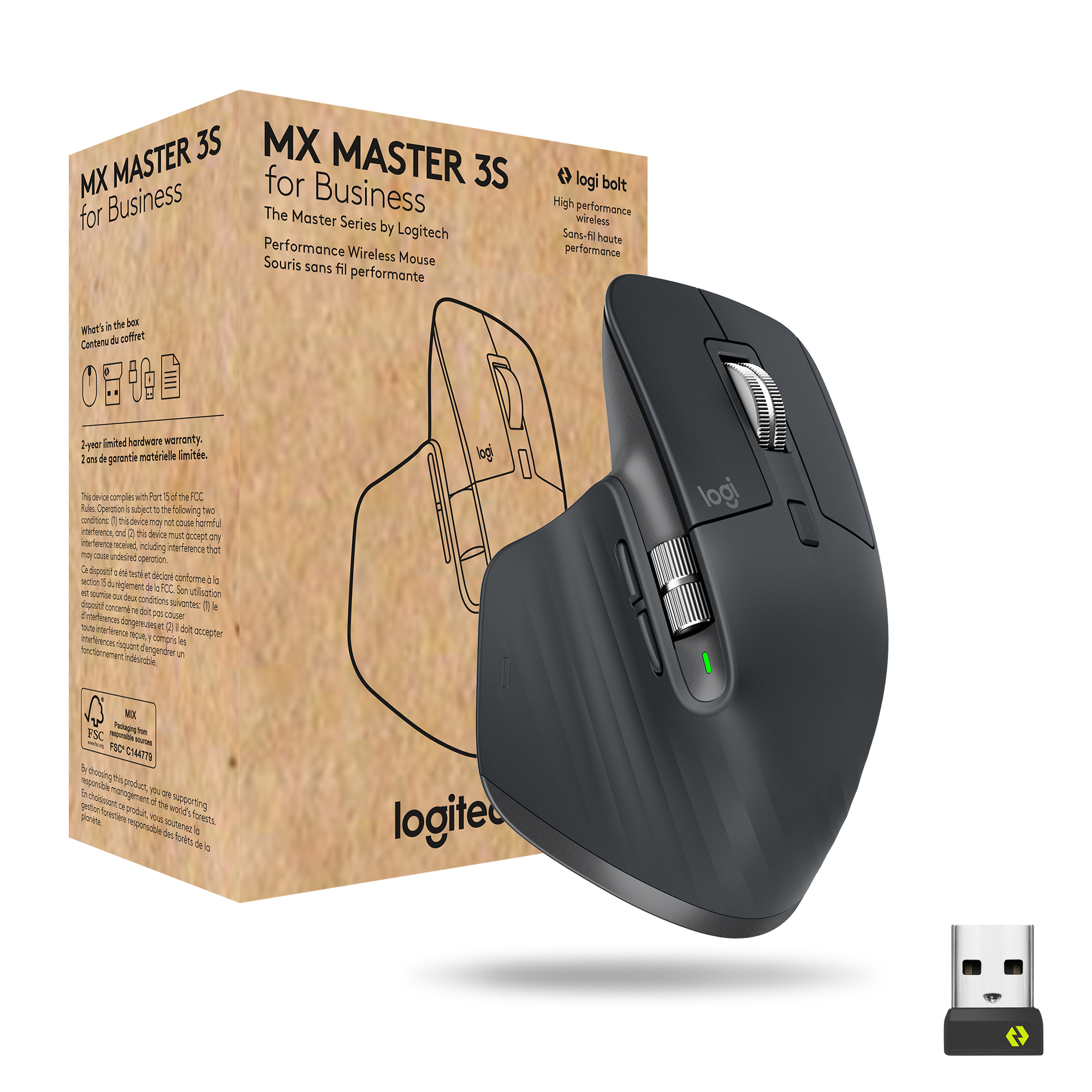 Logitech MX Master 3s for Business souris Droitier RF sans fil + Bluetooth Laser 8000 DPI Logitech MX Master 3s for Business souris Droitier RF sans fil + Bluetooth Laser 8000 DPI