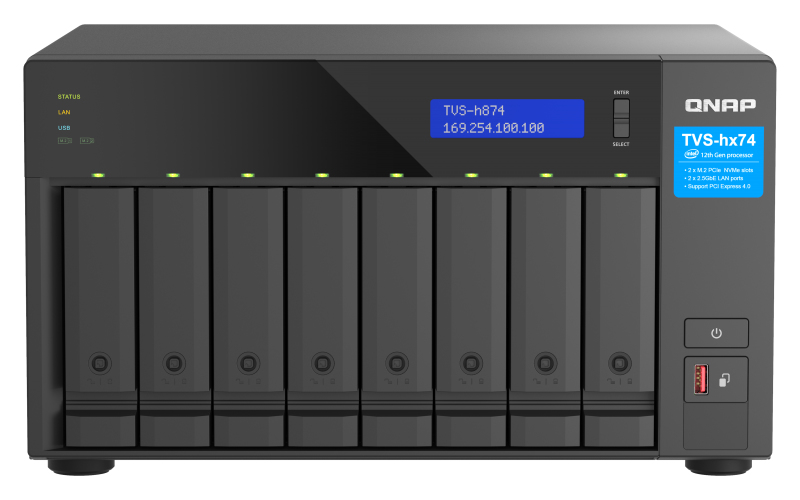 QNAP TVS-h874 NAS Tower Ethernet/LAN Noir i5-12400 QNAP TVS-h874 NAS Tower Ethernet/LAN Noir i5-12400
