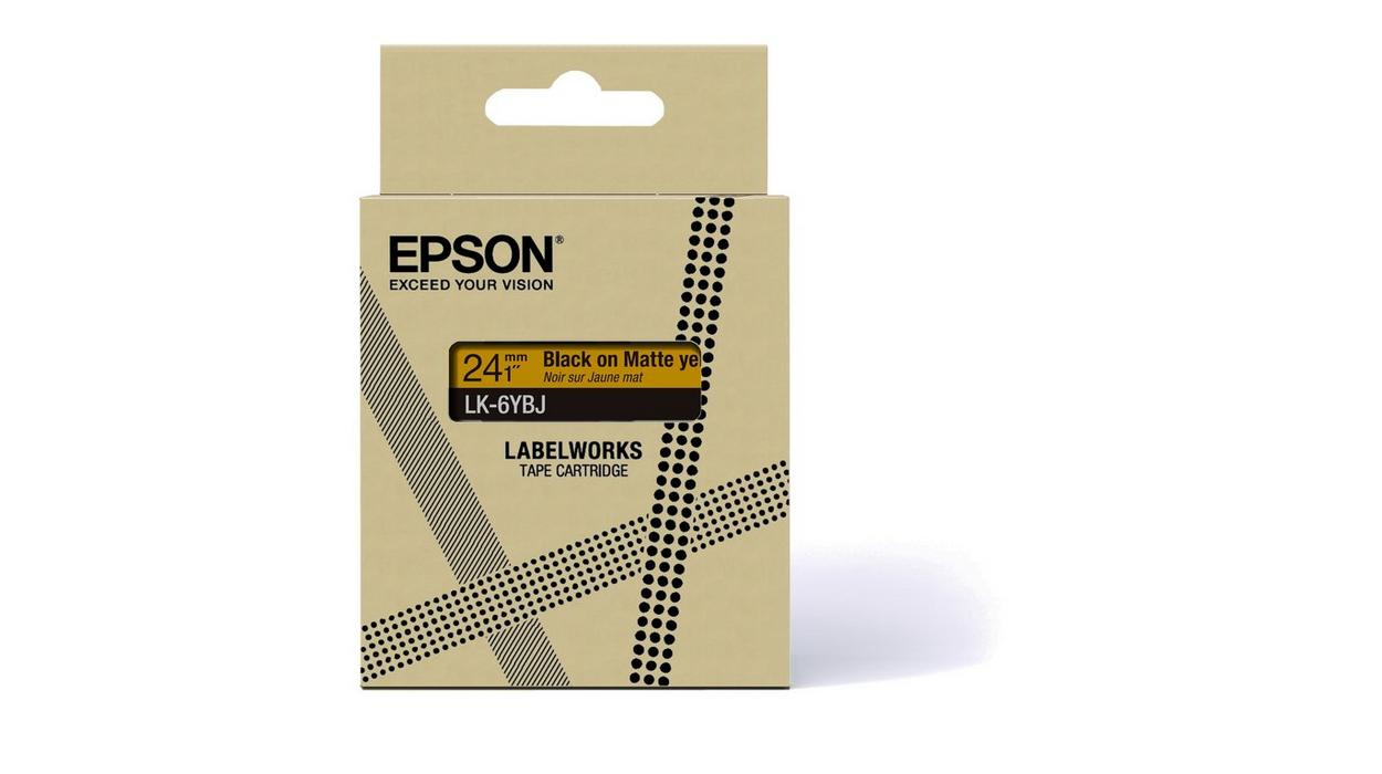 Epson C53S672076 ruban d'étiquette Noir sur jaune Epson C53S672076 ruban d'étiquette Noir sur jaune