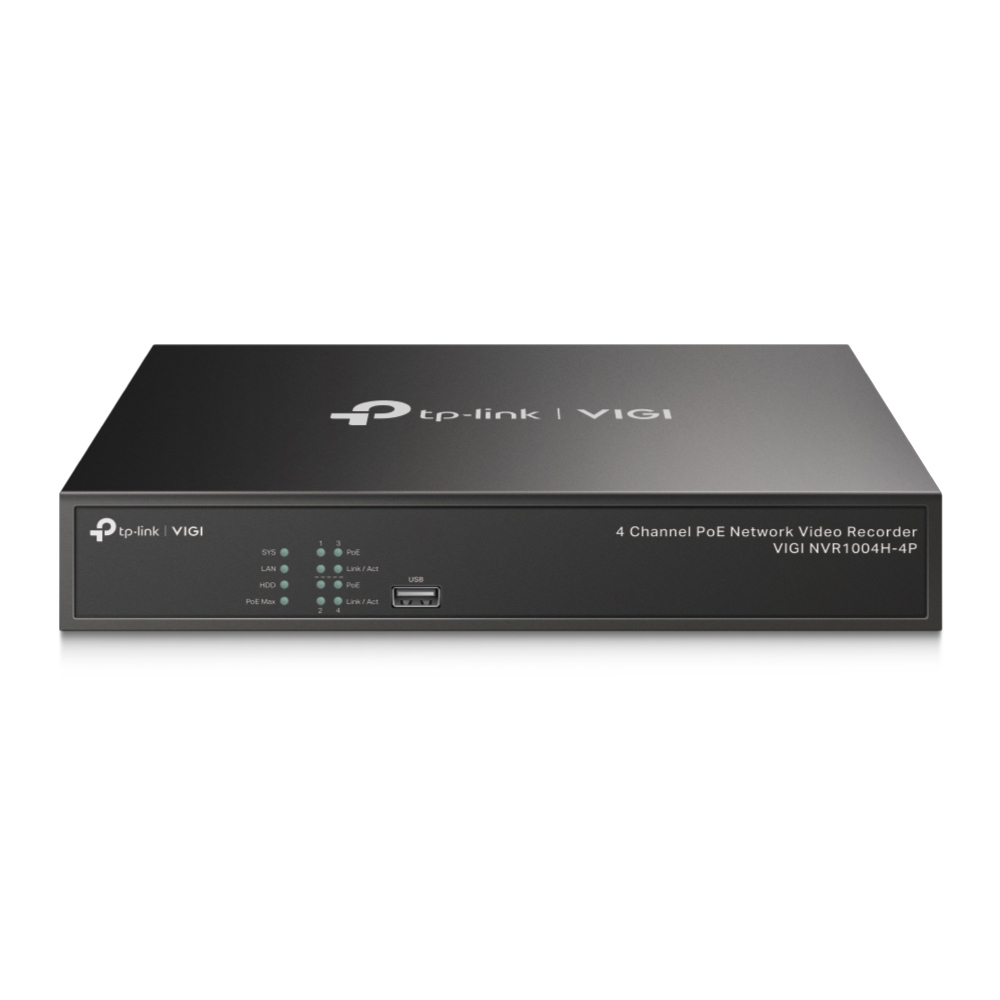 TP-Link VIGI NVR1004H-4P-2TB Enregistreur vidéo sur réseau Noir TP-Link VIGI NVR1004H-4P-2TB Enregistreur vidéo sur réseau Noir