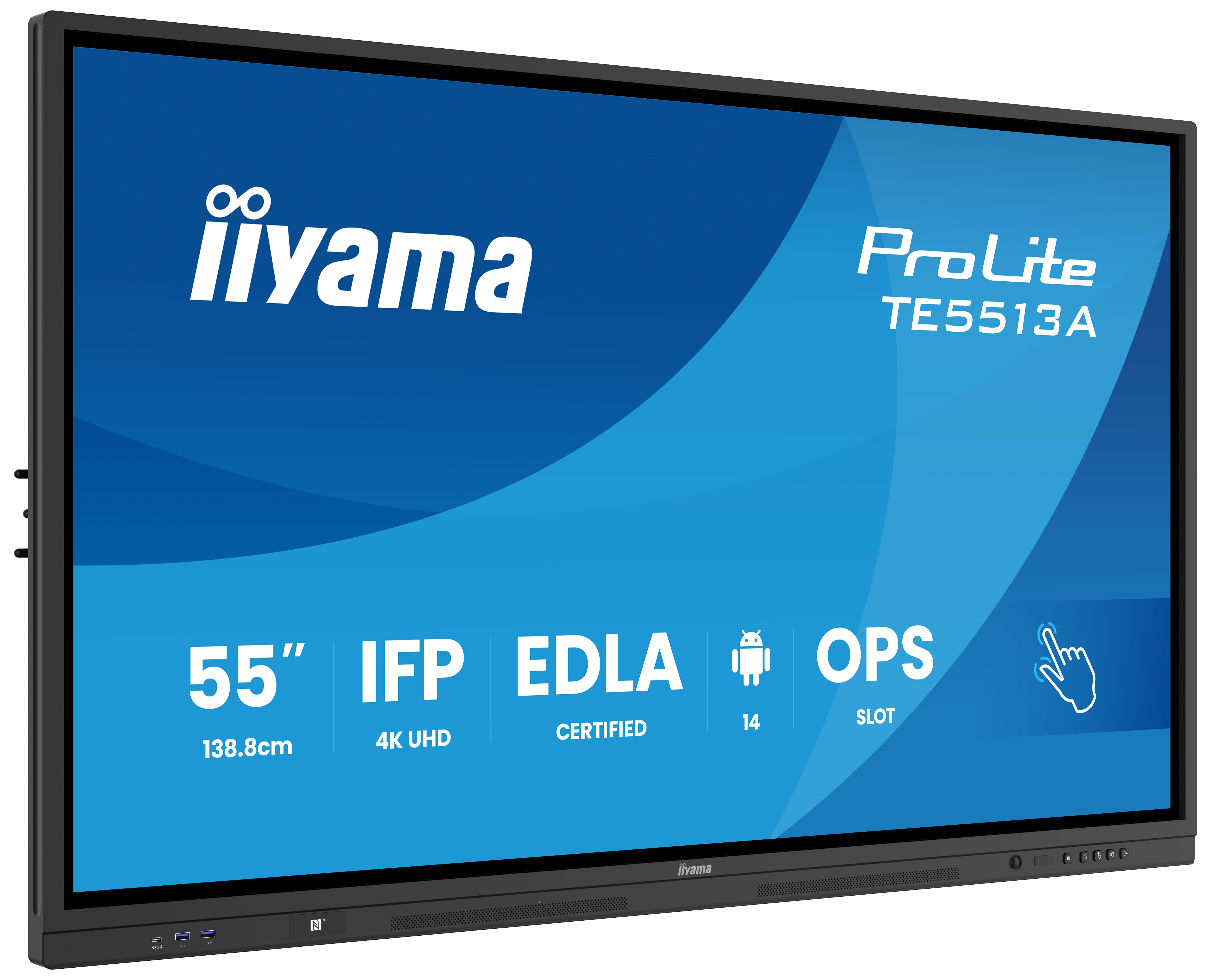 iiyama TE5513A-B2AG Écran d'affichage dynamique 138,7 cm (54.6") Wifi 4K Ultra HD Écran tactile Intégré dans le processeur Android