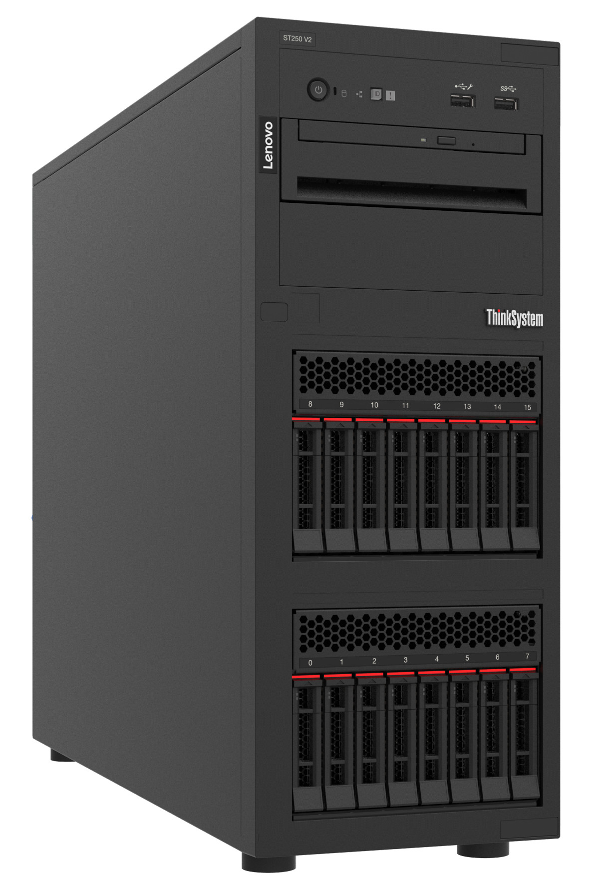 Lenovo ThinkSystem ST250 V2 serveur Tower Intel Xeon E 3,2 GHz 16 Go DDR4-SDRAM 550 W