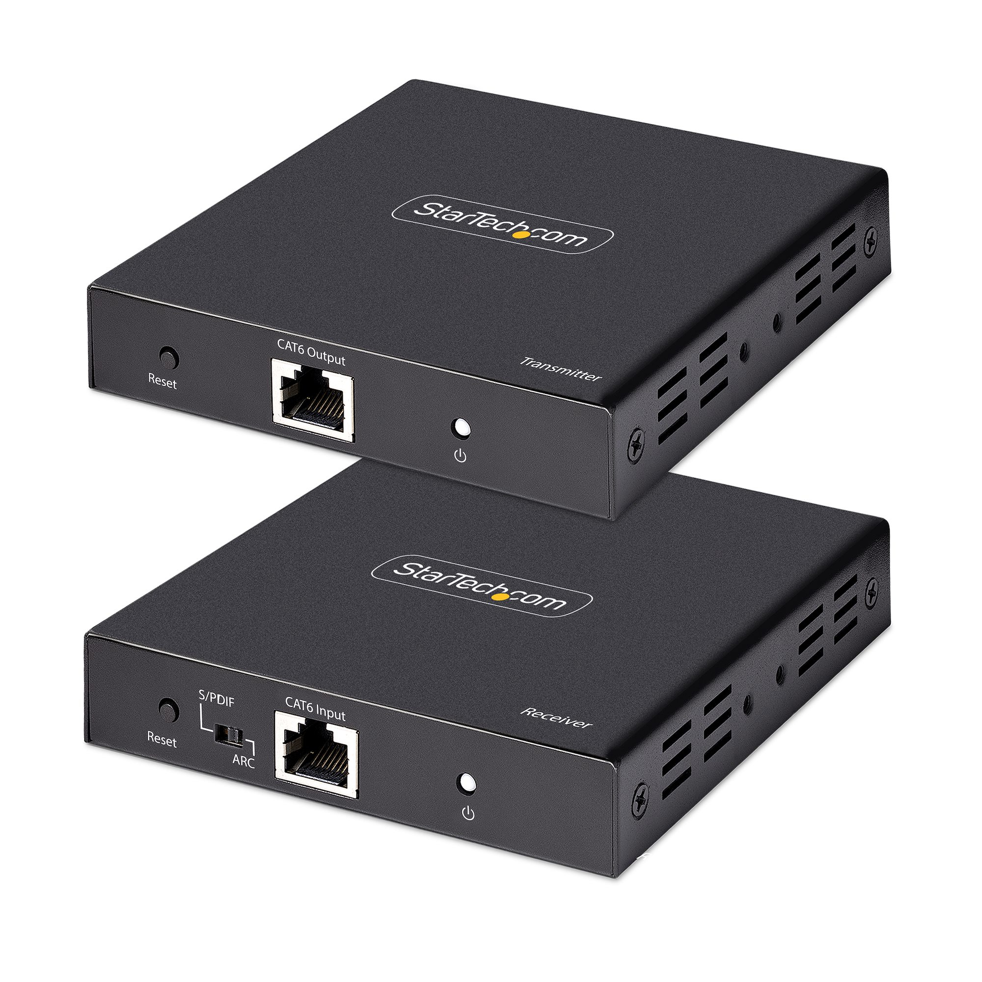 StarTech.com Extendeur HDMI 4K sur Câble CAT5/CAT6 - Prolongateur Vidéo 4K 60Hz HDR jusqu'à 70m - Extender HDMI 4K, Câblage HDMI sur Ethernet - Sortie Audio S/PDIF - Kit Émetteur-Récepteur HDMI