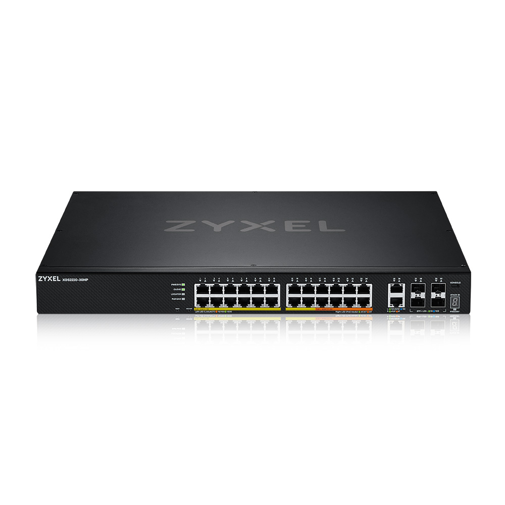 Zyxel XGS2220-30HP Géré L3 Gigabit Ethernet (10/100/1000) Connexion Ethernet, supportant l'alimentation via ce port (PoE) Noir Zyxel XGS2220-30HP Géré L3 Gigabit Ethernet (10/100/1000) Connexion Ethernet, supportant l'alimentation via ce port (PoE) Noir