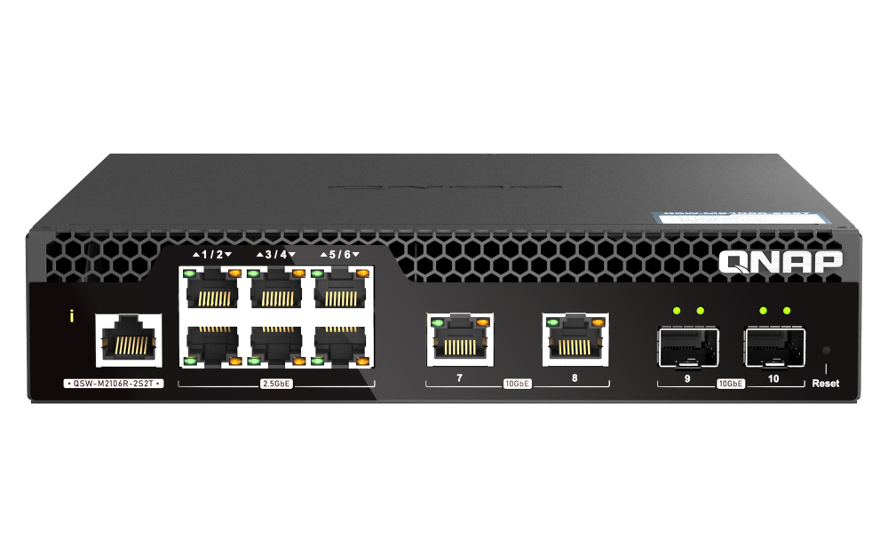 QNAP QSW-M2106R-2S2T commutateur réseau Géré L2 10G Ethernet (100/1000/10000) 1U Noir QNAP QSW-M2106R-2S2T commutateur réseau Géré L2 10G Ethernet (100/1000/10000) 1U Noir