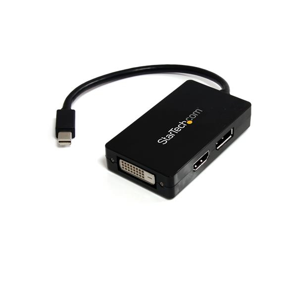 StarTech.com Adaptateur de voyage Mini DisplayPort vers DVI / DisplayPort / HDMI - Convertisseur vidéo 3-en-1