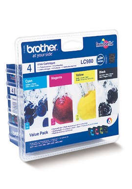 Brother LC980 Pack cartouche d'encre 4 pièce(s) Original Rendement standard Noir, Cyan, Magenta, Jaune Brother LC980 Pack cartouche d'encre 4 pièce(s) Original Rendement standard Noir, Cyan, Magenta, Jaune