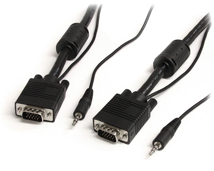 StarTech.com Câble vidéo coaxial pour écran VGA haute résolution 2 m avec audio HD15 M/M StarTech.com Câble vidéo coaxial pour écran VGA haute résolution 2 m avec audio HD15 M/M