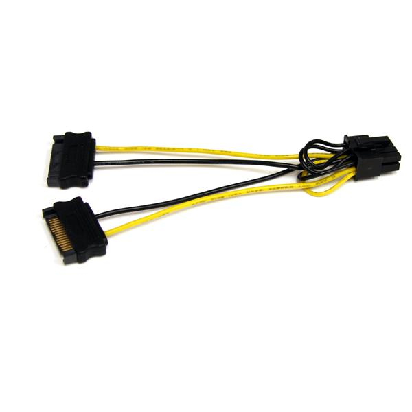 StarTech.com Câble adaptateur d'alimentation SATA vers carte vidéo PCI Express 8 broches de 15 cm