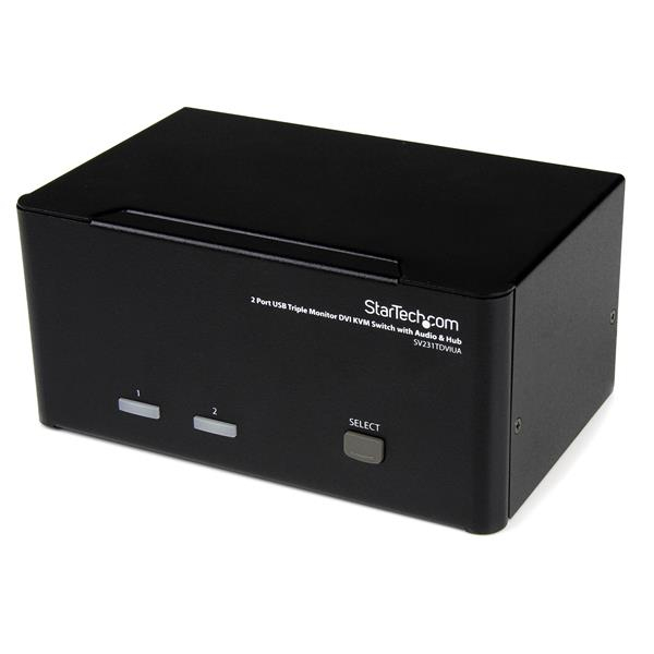 StarTech.com Switch commutateur KVM triple affichage DVI à 2 ports avec audio et hub USB 2.0 StarTech.com Switch commutateur KVM triple affichage DVI à 2 ports avec audio et hub USB 2.0