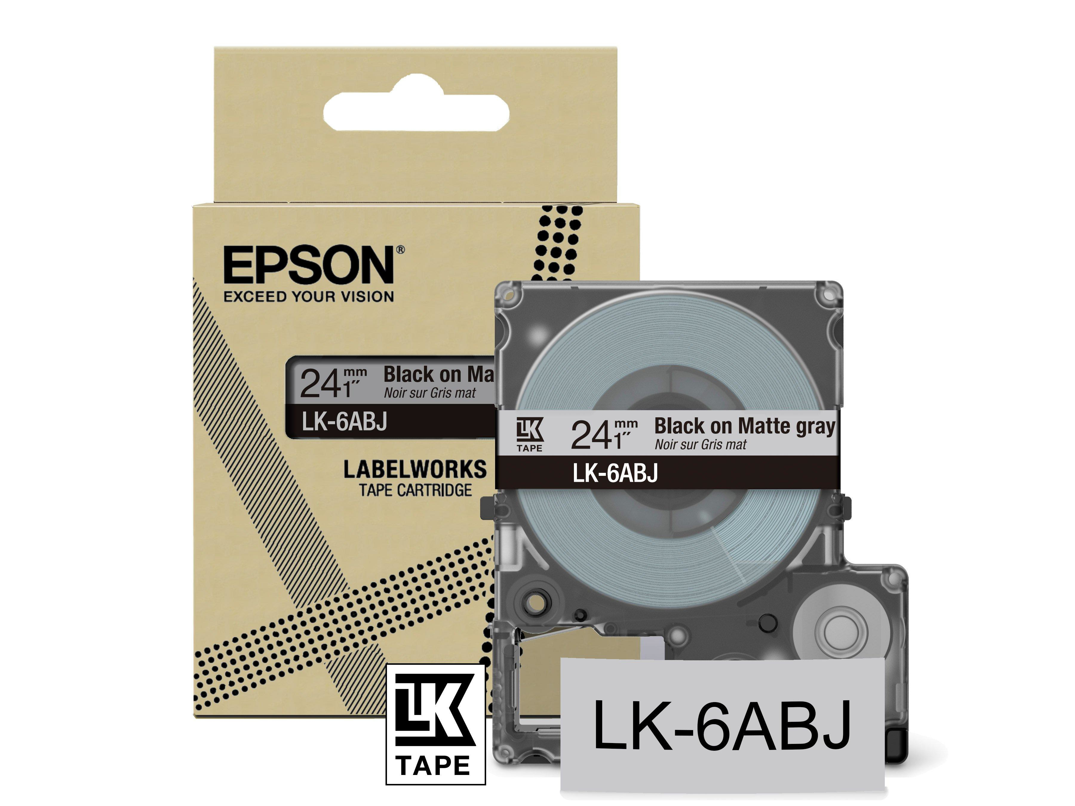 Epson C53S672088 ruban d'étiquette Noir sur gris LK Epson C53S672088 ruban d'étiquette Noir sur gris LK