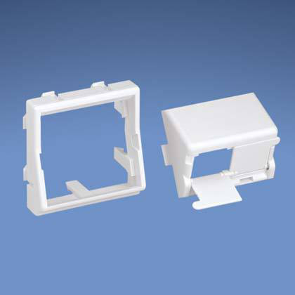 45 x 45mm adapter with one 1/2 size sloped shuttered module insert 45 x 45mm adapter with one 1/2 size sloped shuttered module insert