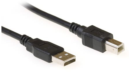 Eminent USB 2.0, 1.8m câble USB 1,8 m USB A USB B Noir