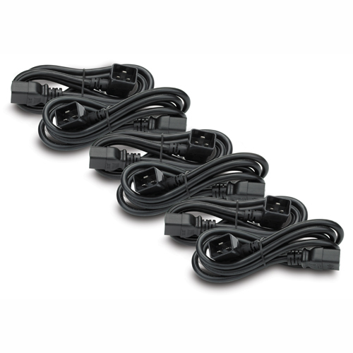 Power Cord Kit (6 ea), C19 / C20 (90 degree), 1.8m Noir 1,8 m