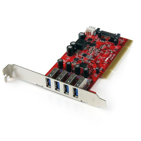 StarTech.com Carte contrôleur PCI à 4 ports USB 3.0 SuperSpeed StarTech.com Carte contrôleur PCI à 4 ports USB 3.0 SuperSpeed