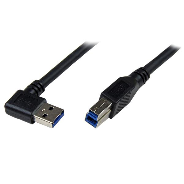 StarTech.com Câble USB 3.0 SuperSpeed A vers B coudé à angle droit 1 m - M/M - Noir StarTech.com Câble USB 3.0 SuperSpeed A vers B coudé à angle droit 1 m - M/M - Noir