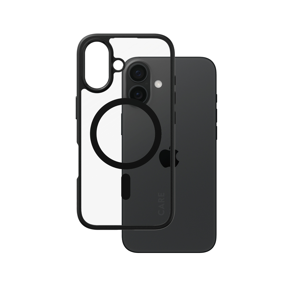 PanzerGlass CARE by ® Flagship Case Transparent Urban Combat w. Black Frame & MagSafe iPhone 16 coque de protection pour téléphones portables Housse Noir