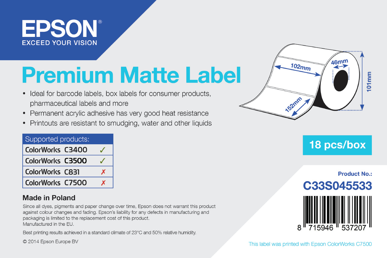 Premium Matte Label - Die-cut