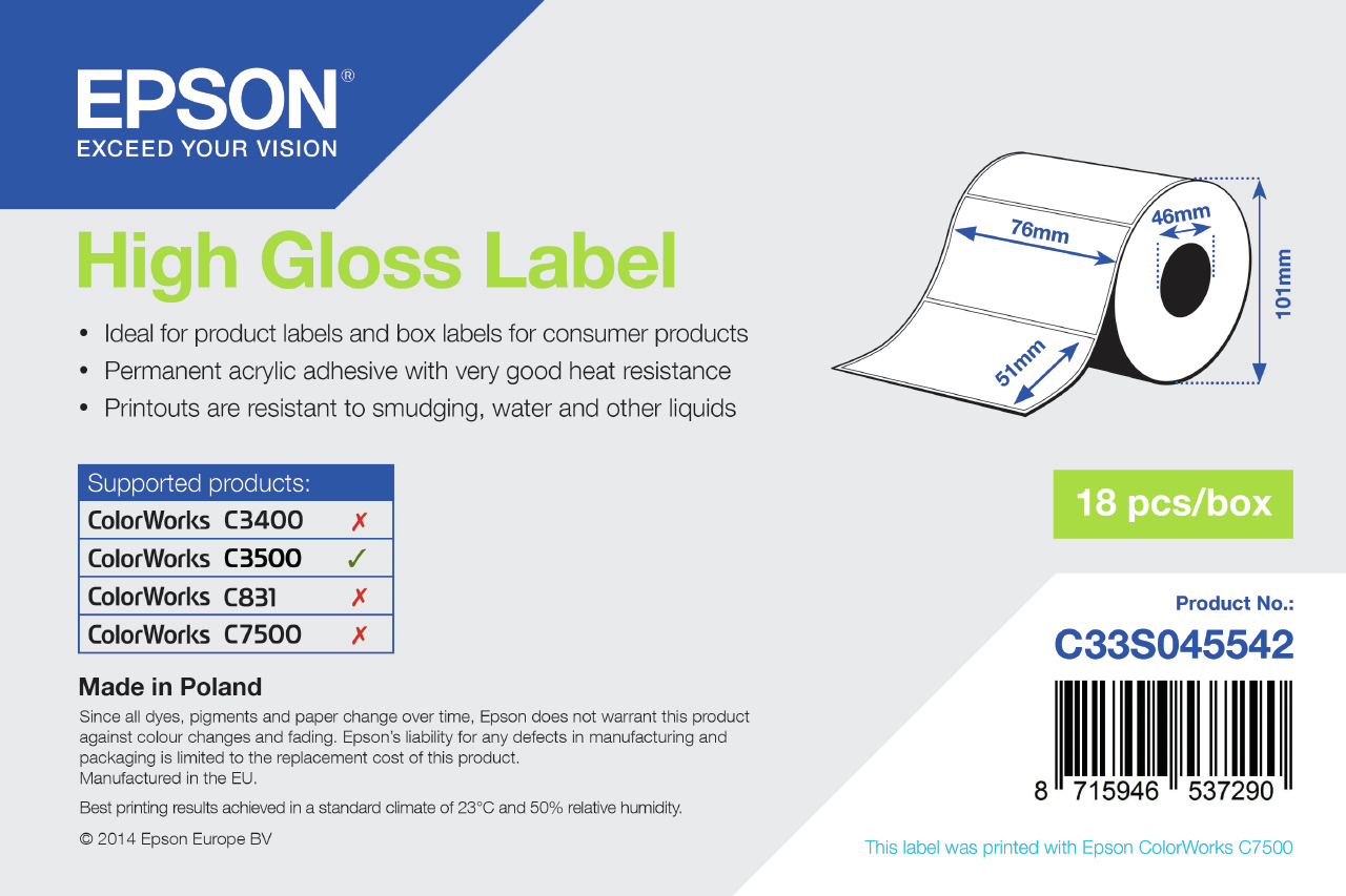High Gloss Label - Die-cut High Gloss Label - Die-cut