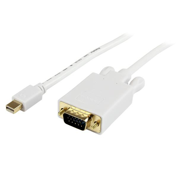 StarTech.com Adaptateur Mini DisplayPort vers VGA - Câble Display Port Mâle VGA Mâle 1920x1200 - Blanc 91cm StarTech.com Adaptateur Mini DisplayPort vers VGA - Câble Display Port Mâle VGA Mâle 1920x1200 - Blanc 91cm