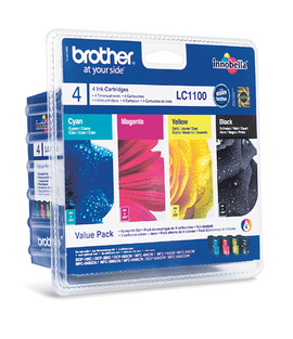 Brother LC1100VALBPRF cartouche d'encre 4 pièce(s) Original Rendement standard Noir, Cyan, Magenta, Jaune Brother LC1100VALBPRF cartouche d'encre 4 pièce(s) Original Rendement standard Noir, Cyan, Magenta, Jaune