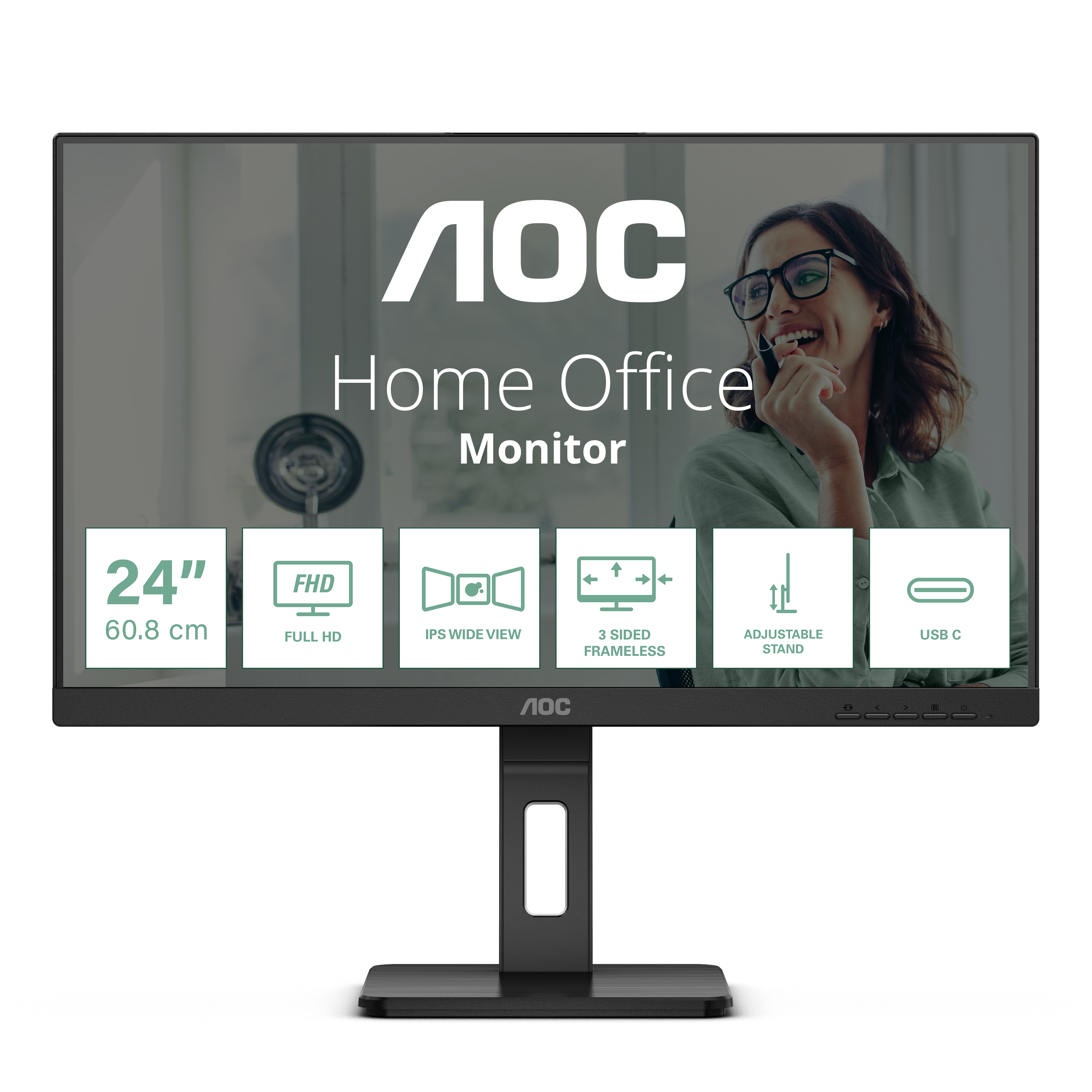 AOC 24P3CV LED display 60,5 cm (23.8") 1920 x 1080 pixels Full HD Noir