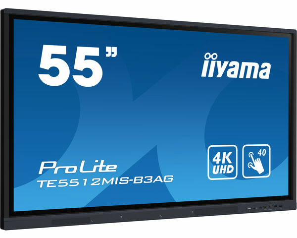 iiyama TE5512MIS-B3AG affichage de messages 139,7 cm (55") LCD 500 cd/m² 4K Ultra HD Intégré dans le processeur Android 8.0 18/7 iiyama TE5512MIS-B3AG affichage de messages 139,7 cm (55") LCD 500 cd/m² 4K Ultra HD Intégré dans le processeur Android 8.0 18/7