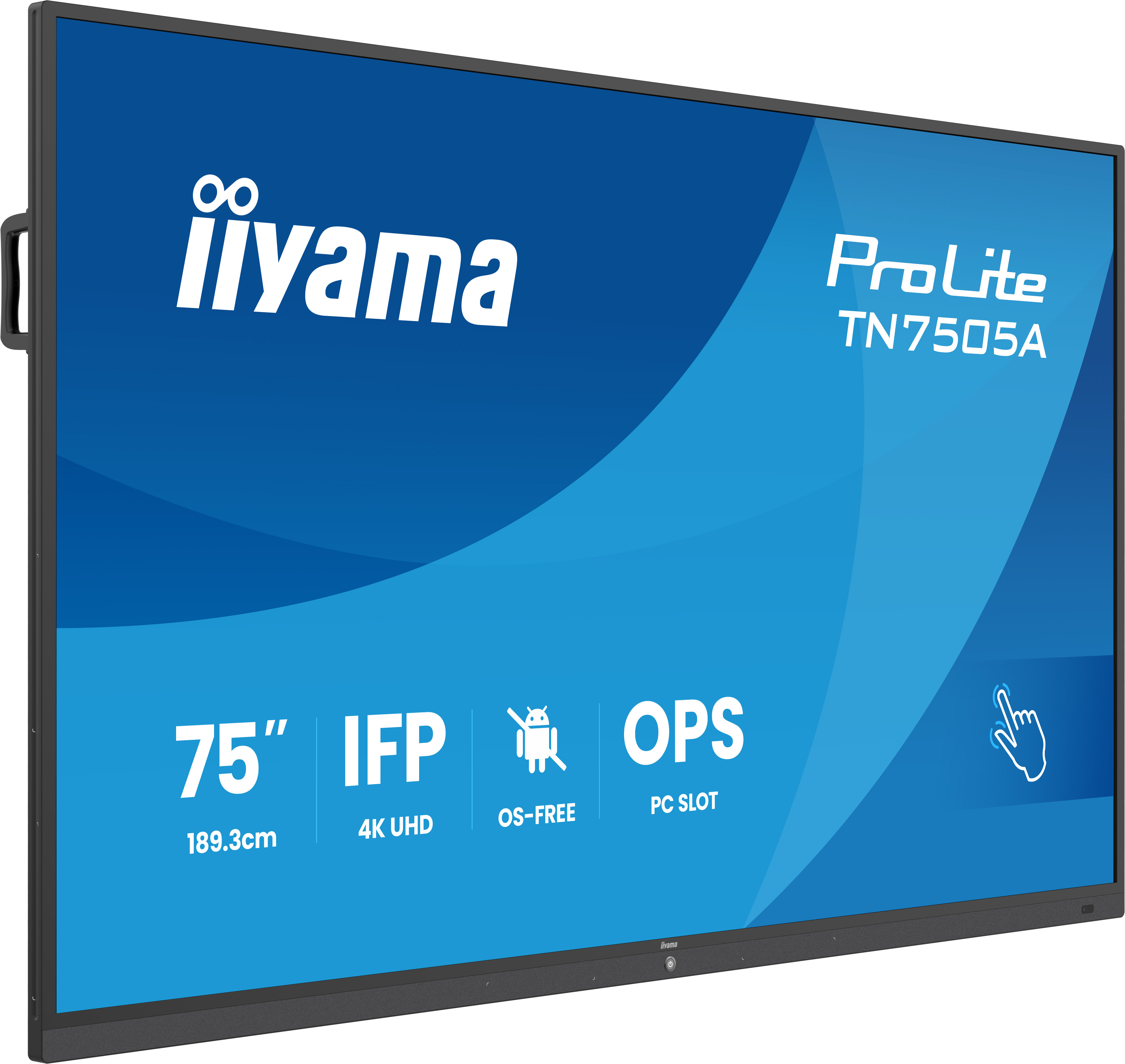 iiyama TN7505A-B1AG Écran d'affichage dynamique 189,3 cm (74.5") 500 cd/m² 4K Ultra HD Écran tactile