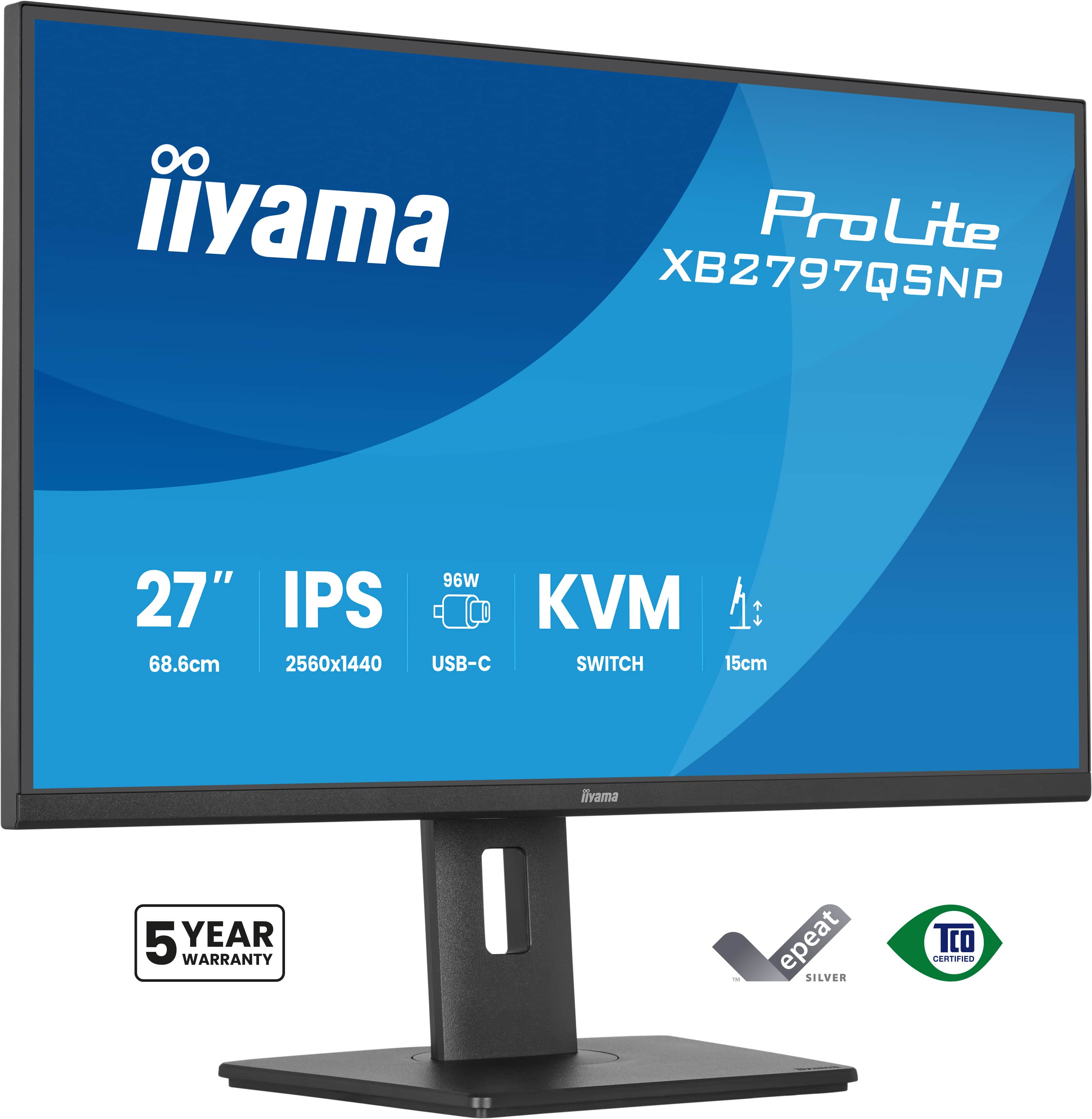 iiyama ProLite XB2797QSNP-B1 écran plat de PC 68,6 cm (27") 2560 x 1440 pixels Quad HD Noir