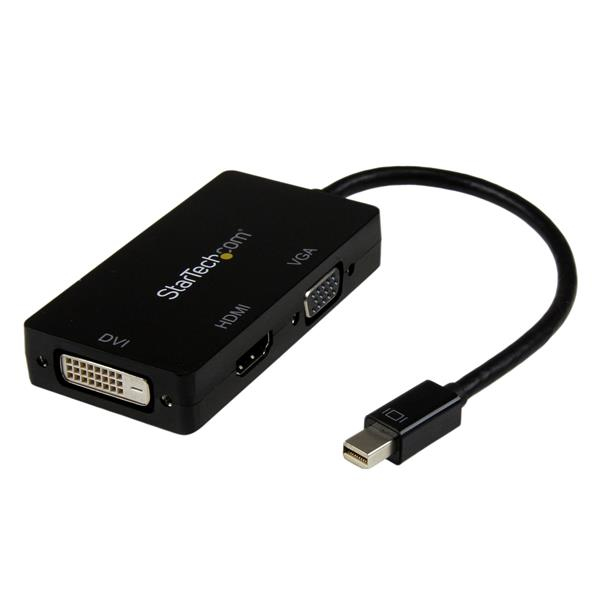 StarTech.com Adaptateur de voyage Mini DisplayPort vers VGA / DVI / HDMI - Convertisseur vidéo 3-en-1 StarTech.com Adaptateur de voyage Mini DisplayPort vers VGA / DVI / HDMI - Convertisseur vidéo 3-en-1