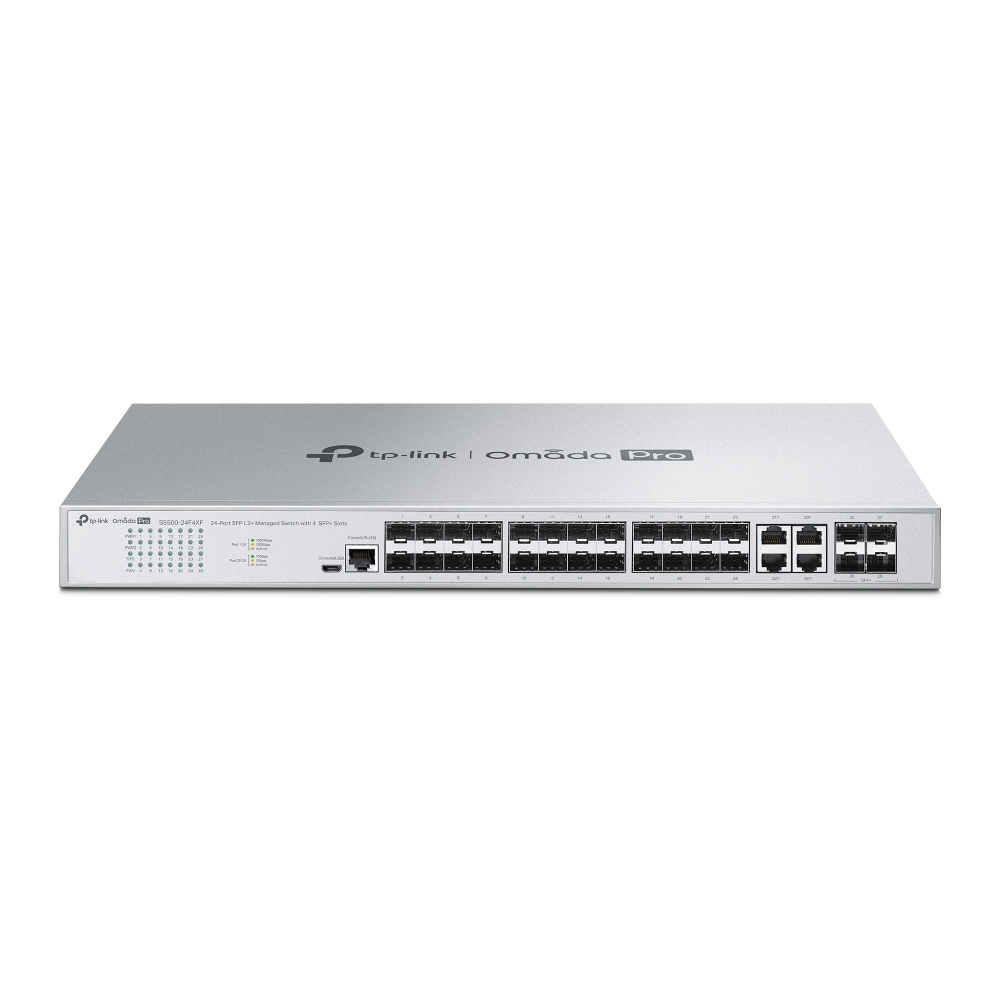 TP-Link Omada Pro S5500-24F4XF commutateur réseau Géré L2/L2+ Gigabit Ethernet (10/100/1000) Gris TP-Link Omada Pro S5500-24F4XF commutateur réseau Géré L2/L2+ Gigabit Ethernet (10/100/1000) Gris
