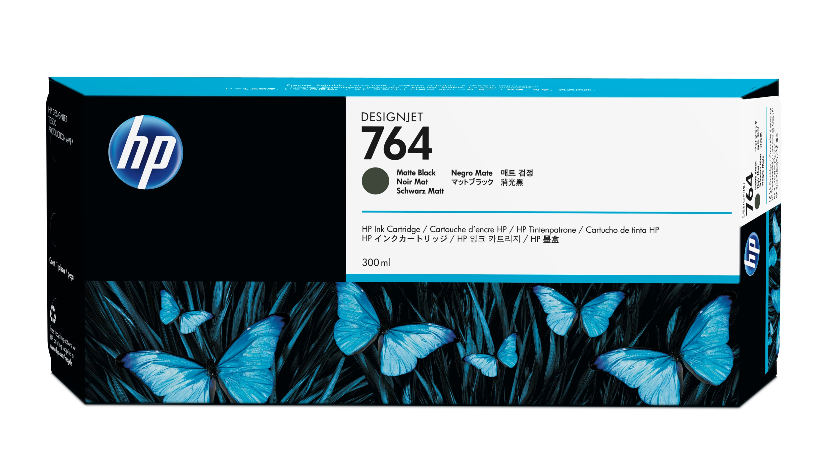HP 764 300-ml Matte Black DesignJet Ink Cartridge cartouche d'encre 1 pièce(s) Original Noir mat HP 764 300-ml Matte Black DesignJet Ink Cartridge cartouche d'encre 1 pièce(s) Original Noir mat