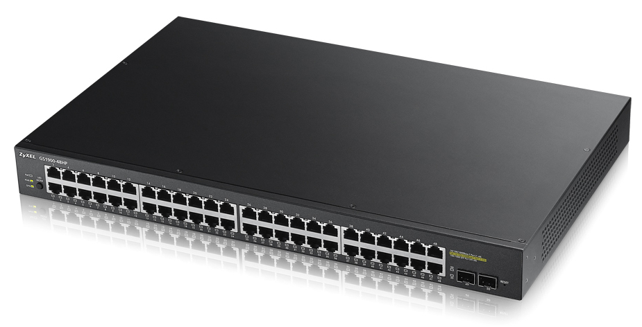 Zyxel GS1900-48HP Géré L2 Gigabit Ethernet (10/100/1000) Connexion Ethernet, supportant l'alimentation via ce port (PoE) Noir Zyxel GS1900-48HP Géré L2 Gigabit Ethernet (10/100/1000) Connexion Ethernet, supportant l'alimentation via ce port (PoE) Noir