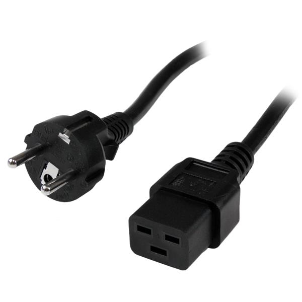 StarTech.com Cordon d'alimentation Schuko CEE7 vers IEC 320 C19 de 2m pour ordinateur StarTech.com Cordon d'alimentation Schuko CEE7 vers IEC 320 C19 de 2m pour ordinateur