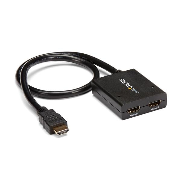 StarTech.com Splitter vidéo HDMI 4K à 2 ports - Répartiteur HDMI 1 x 2 alimenté par USB ou adaptateur d'alimentation